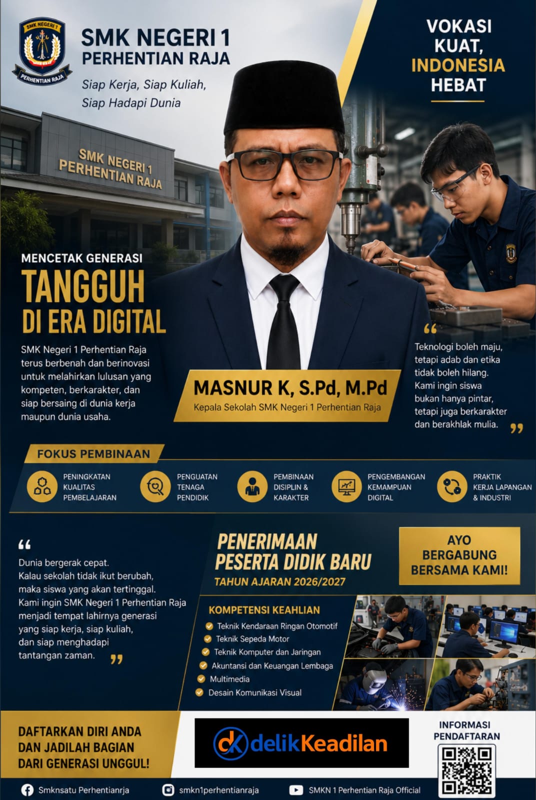 MASNUR K Gaspol Benahi SMKN 1 Perhentian Raja, Siapkan Generasi Tangguh Hadapi Dunia Digital